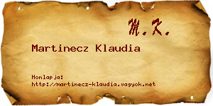 Martinecz Klaudia névjegykártya