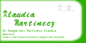 klaudia martinecz business card